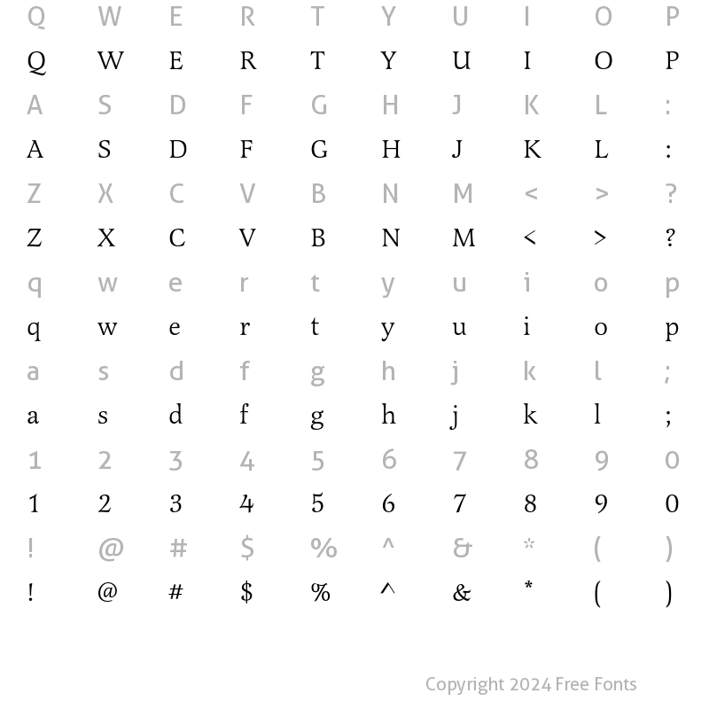 Character Map of LatienneEF-Roman Regular