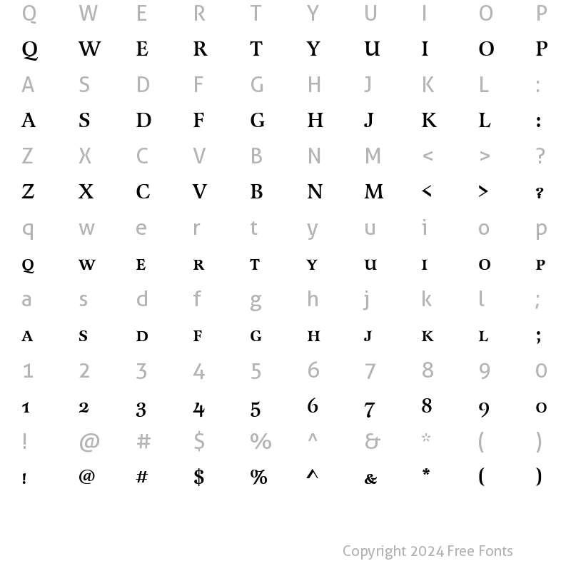 Character Map of LatienneSCTMed Regular