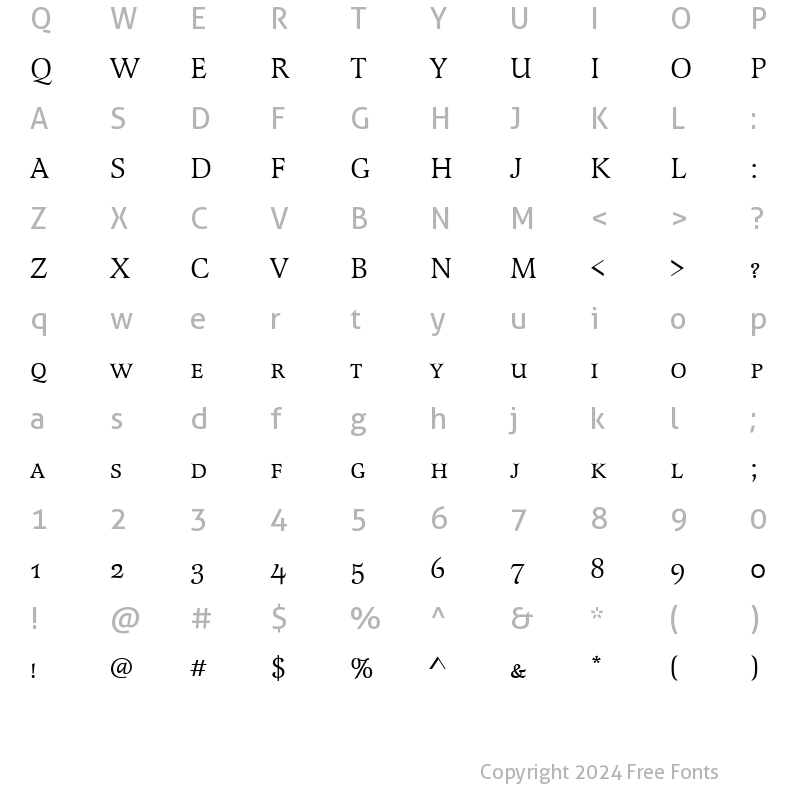 Character Map of LatienneSCTReg Regular