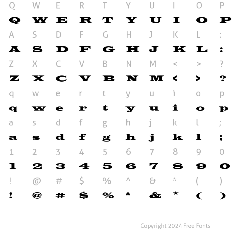 Character Map of LatinWidD Regular