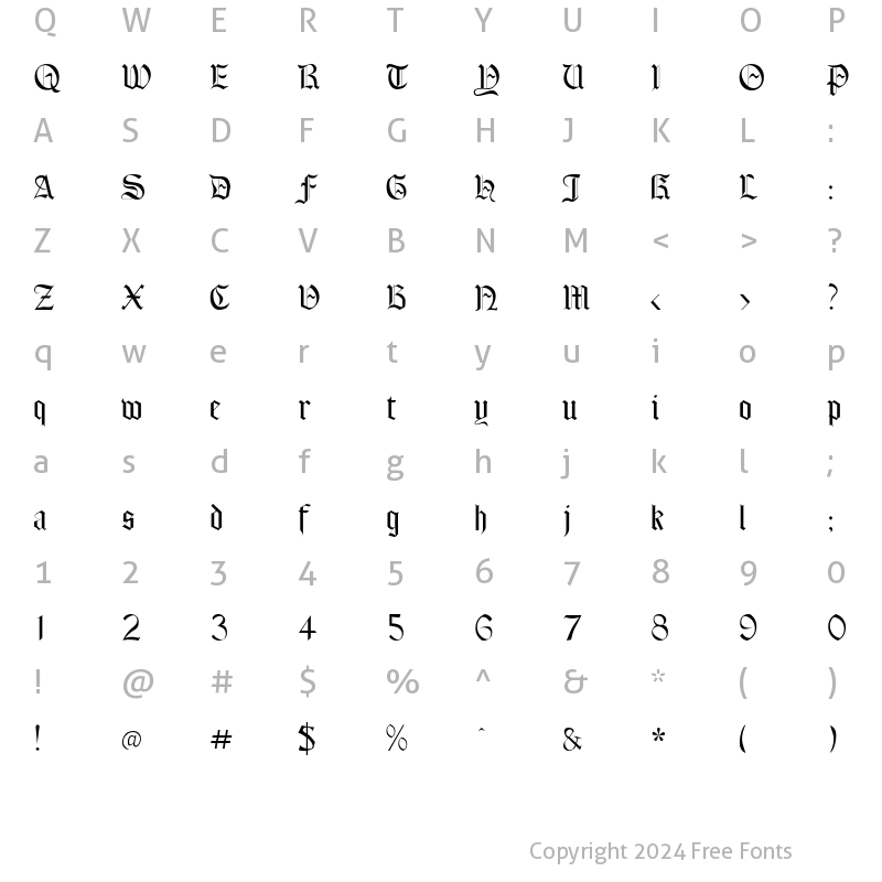 Character Map of Laudens Regular