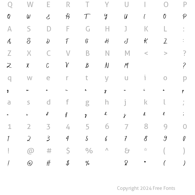 Character Map of Launsela Regular