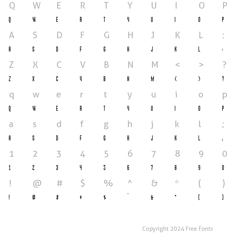 Character Map of Laurel Regular