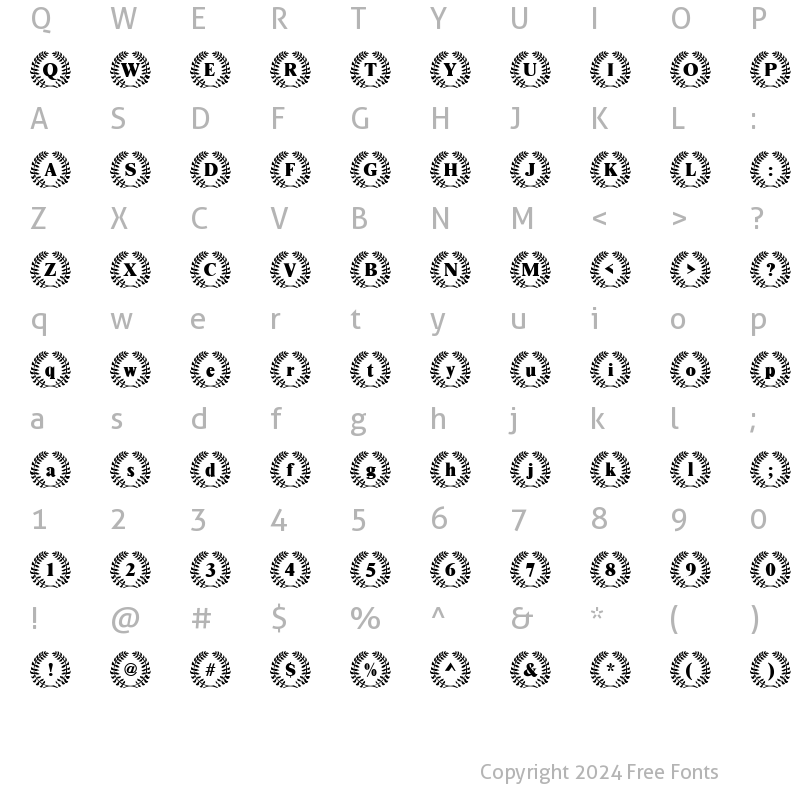 Character Map of LaurelRing Becker Normal