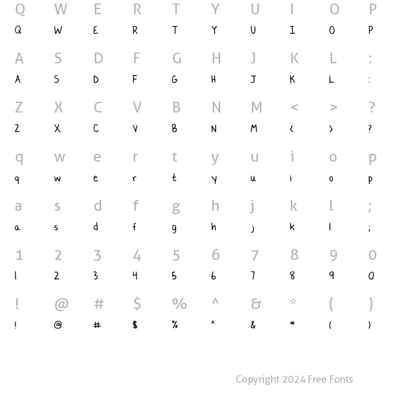 Character Map of Lauren C. Brown Regular