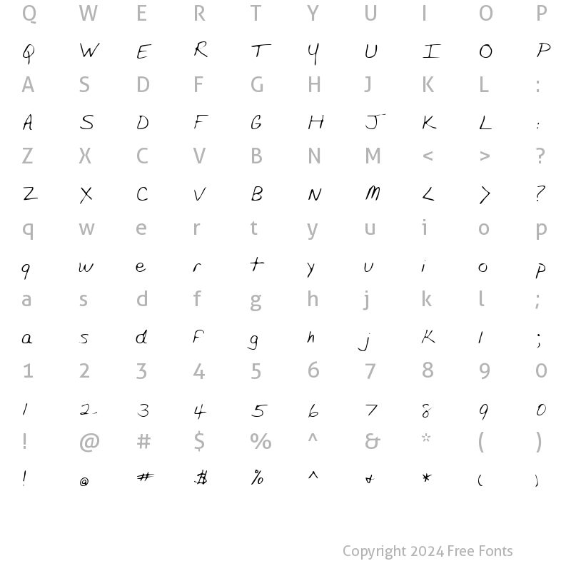 Character Map of LaurensHand Regular