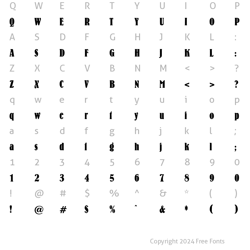 Character Map of Laurin Regular