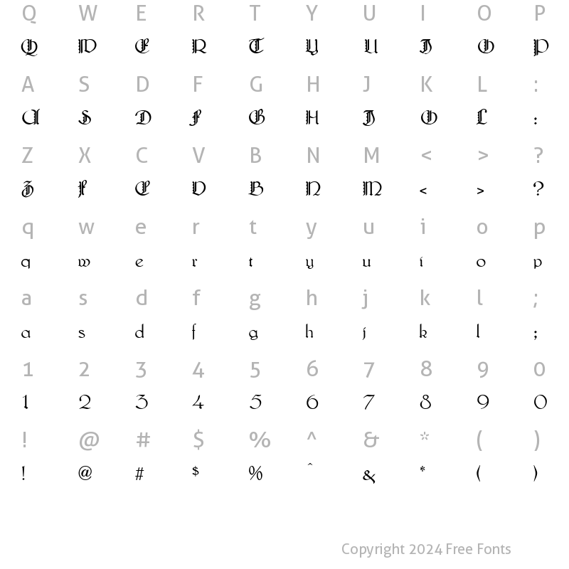 Character Map of Lautenbach Fancy Caps Normal