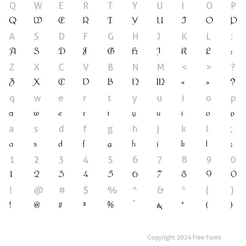 Character Map of Lautenbach Normal