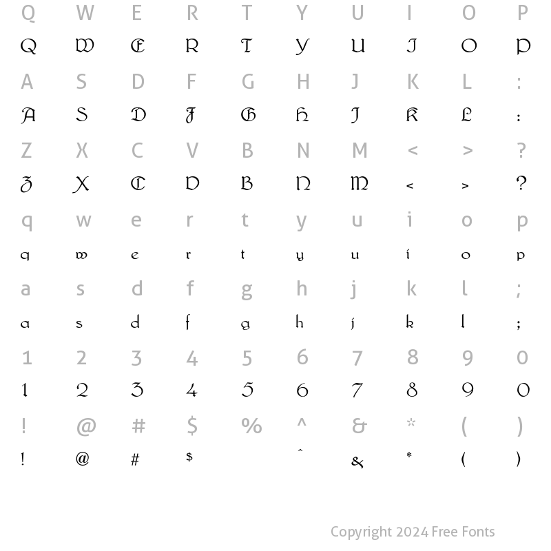 Character Map of Lautenbach Regular