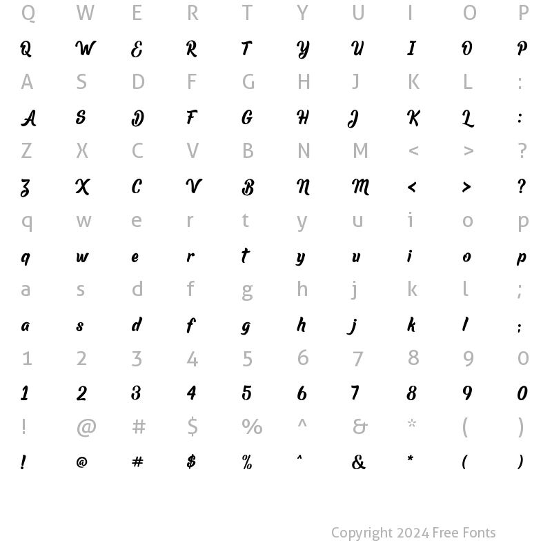 Character Map of Lauthan Regular