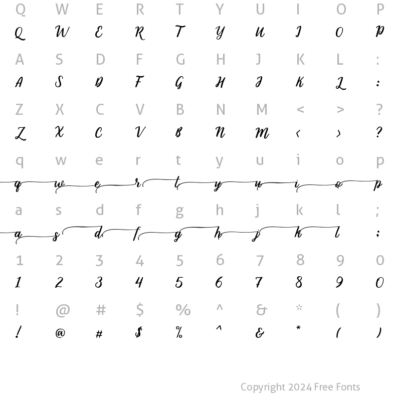 Character Map of Lavanda Regular