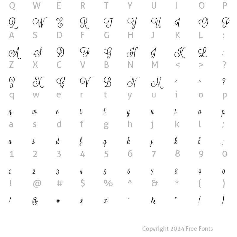 Character Map of LavanderiaC Regular