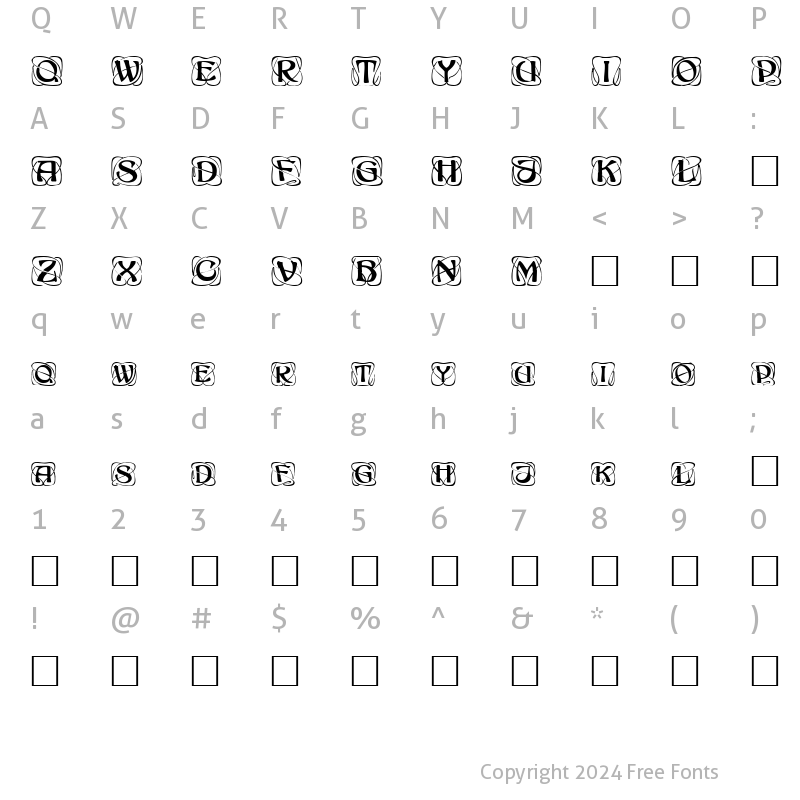 Character Map of Lavendel Regular