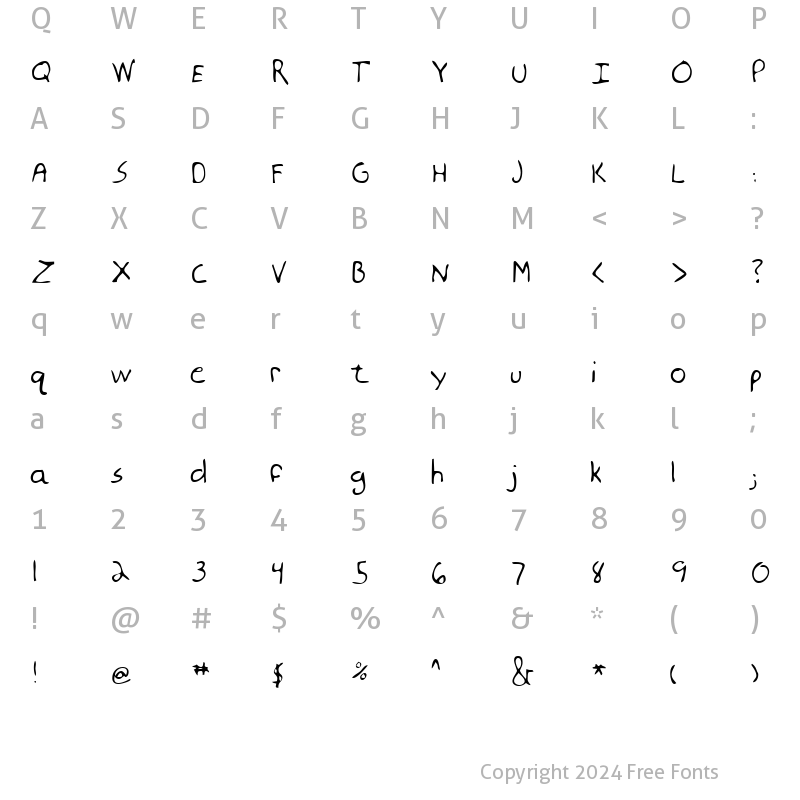 Character Map of LawfordsHand Regular