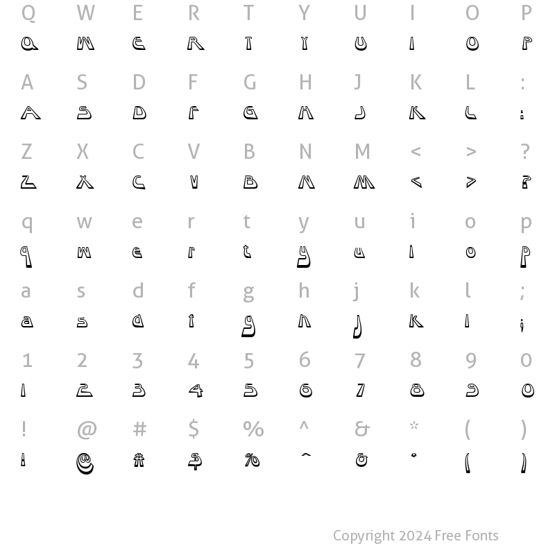 Character Map of Layaway Regular