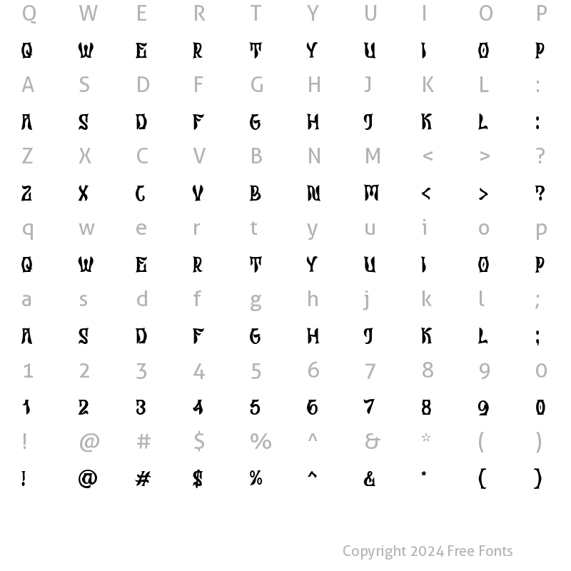 Character Map of Laylan Regular