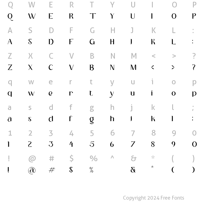 Character Map of Layne Rogan Regular