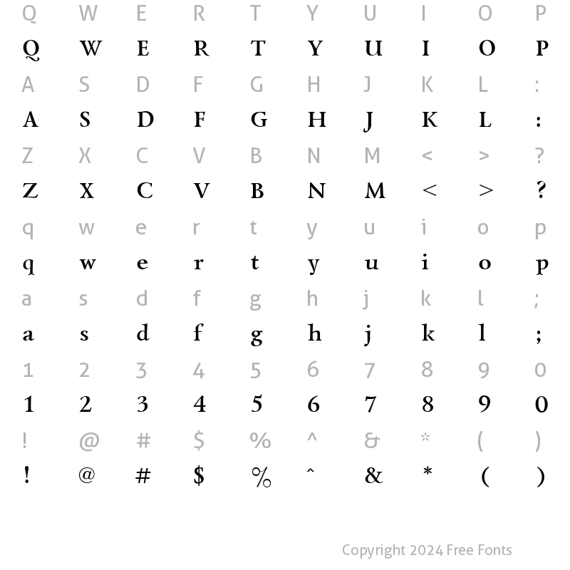 Character Map of Lazursky Bold