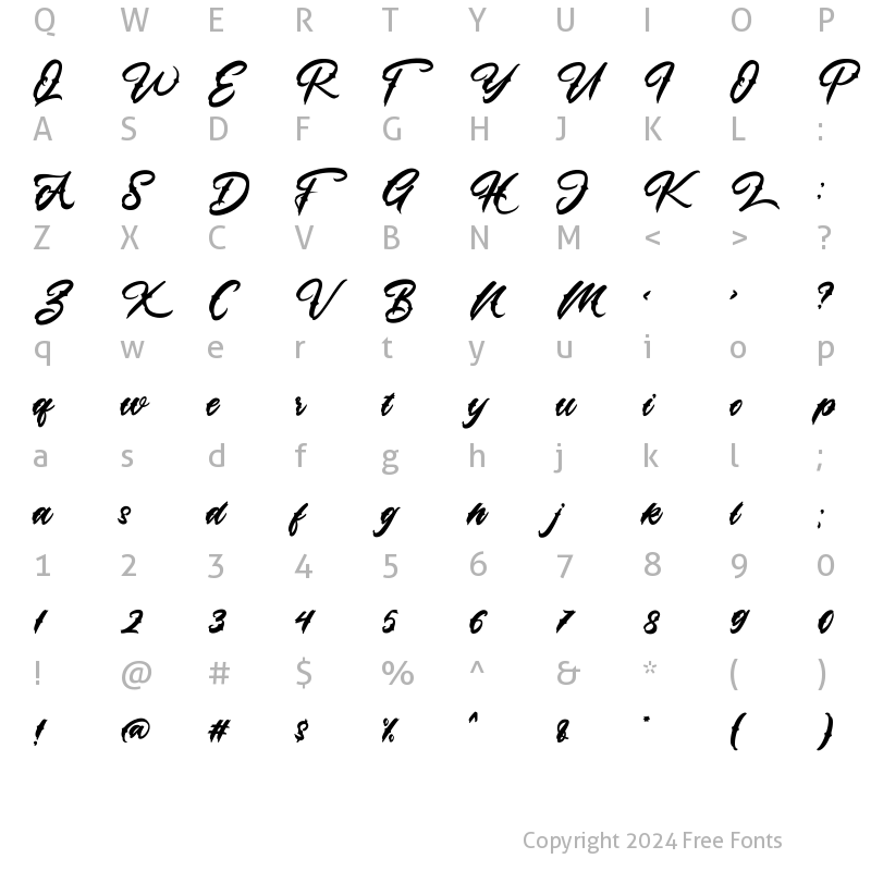 Character Map of Lazyday Regular