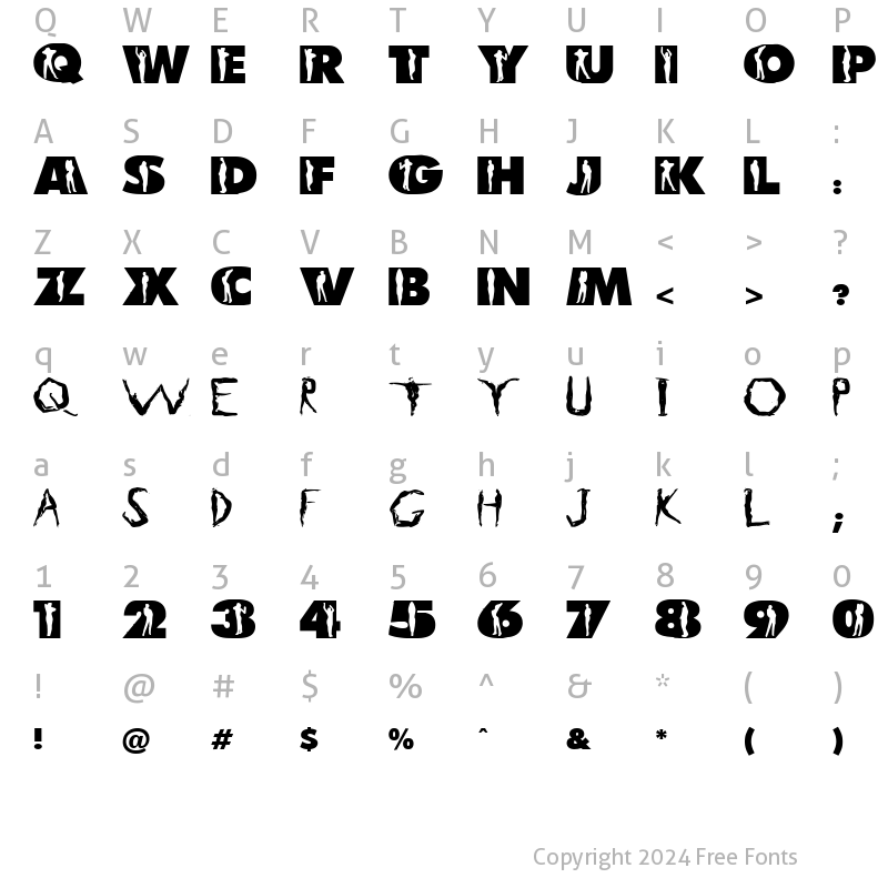 Character Map of LC Body Regular