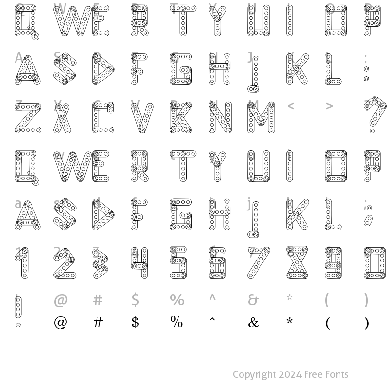 Character Map of LC Construct Regular