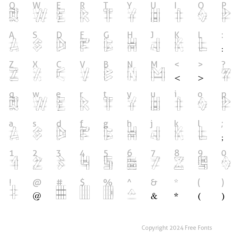 Character Map of LC Fence Regular