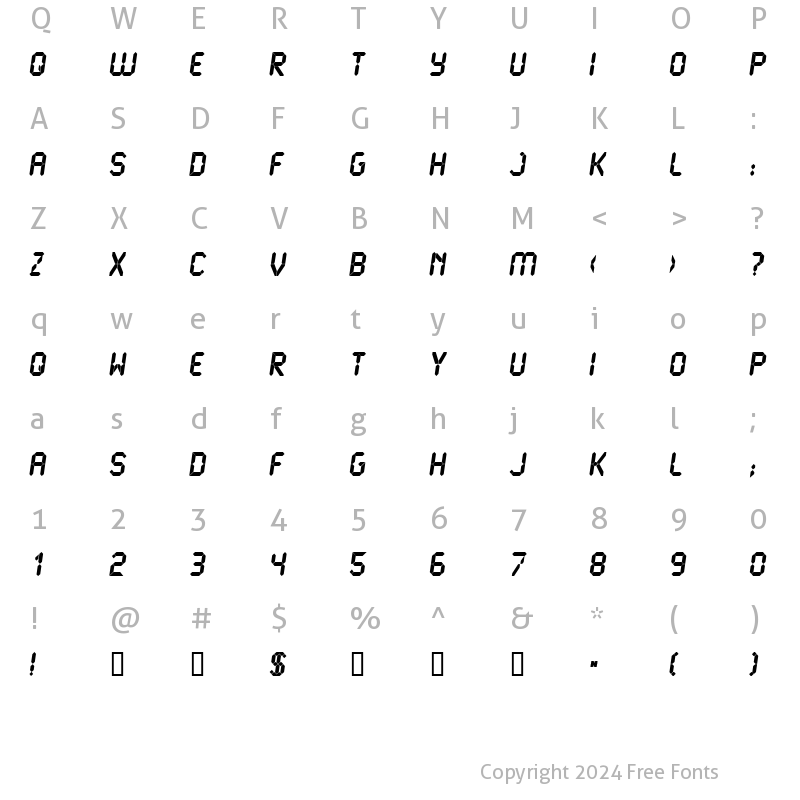 Character Map of LCD Ultra