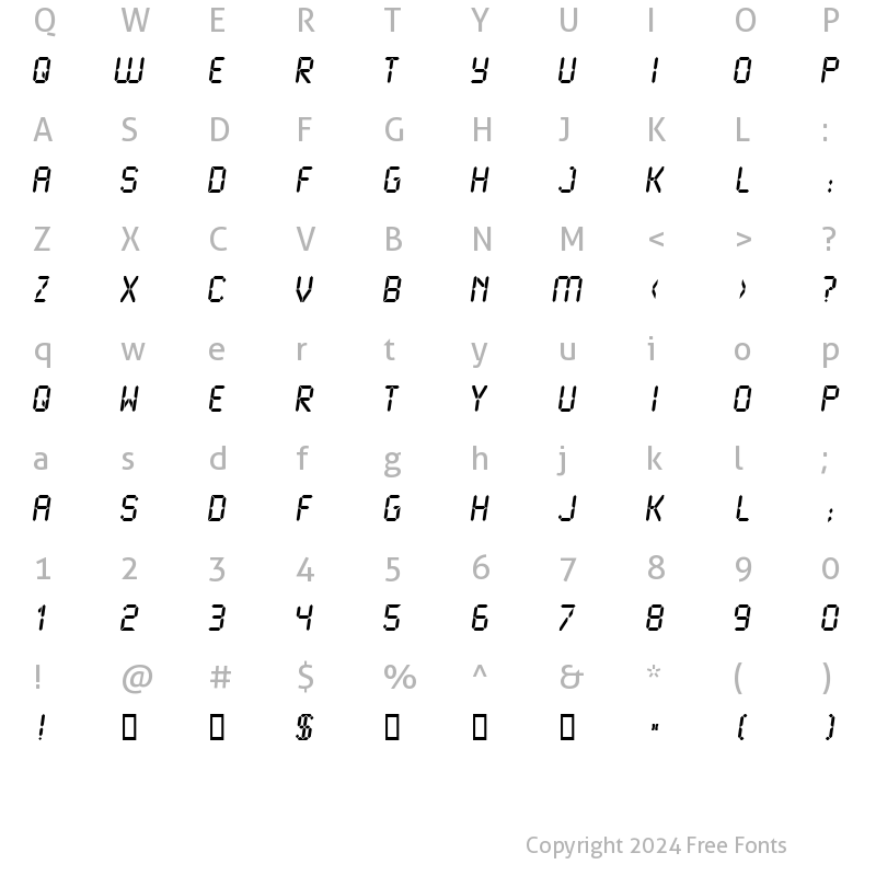 Character Map of LCDMono2 Bold