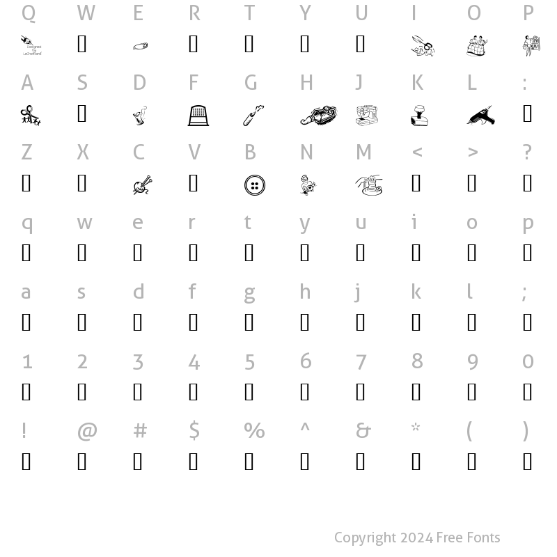 Character Map of LCR Lesley's Crafts Regular