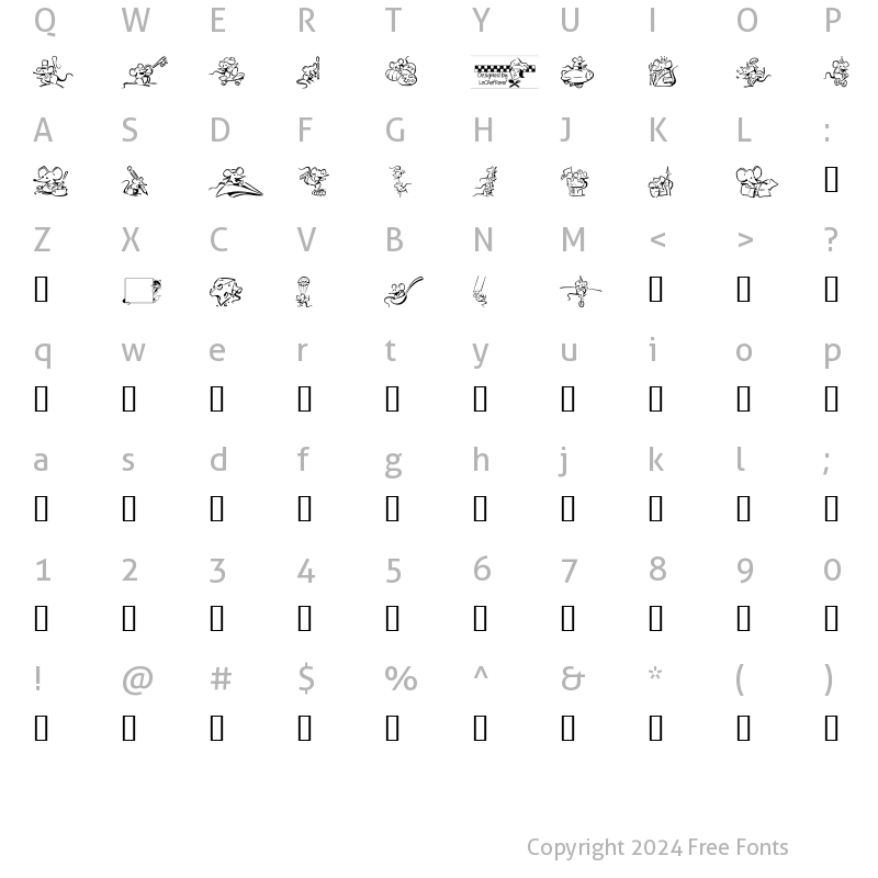 Character Map of LCR Meeses Regular