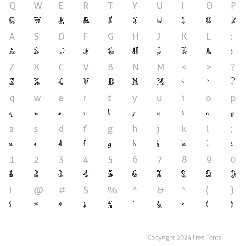 Character Map of LD Acorn Regular