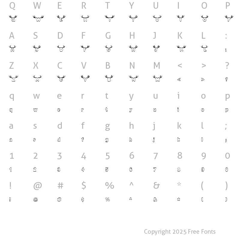 Character Map of LD Antler Regular