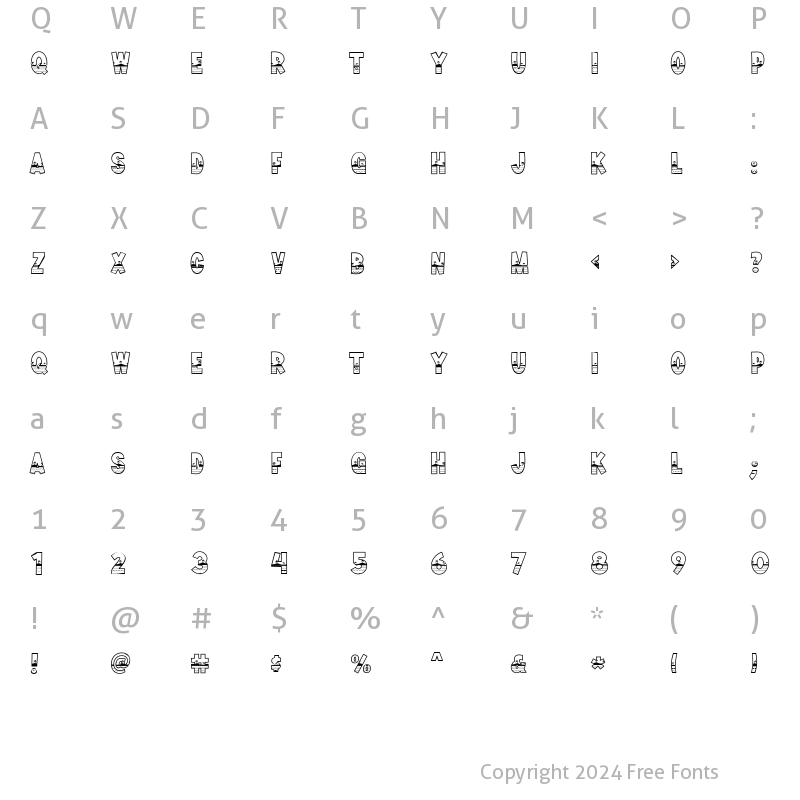 Character Map of LD Beach Regular