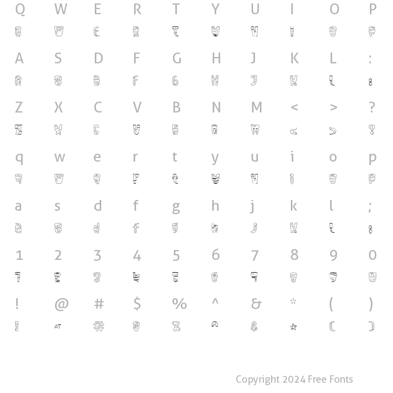 Character Map of LD Boo Boo Regular