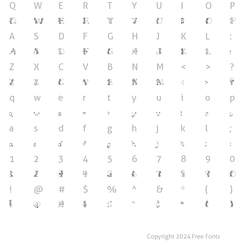 Character Map of LD Boogie Regular