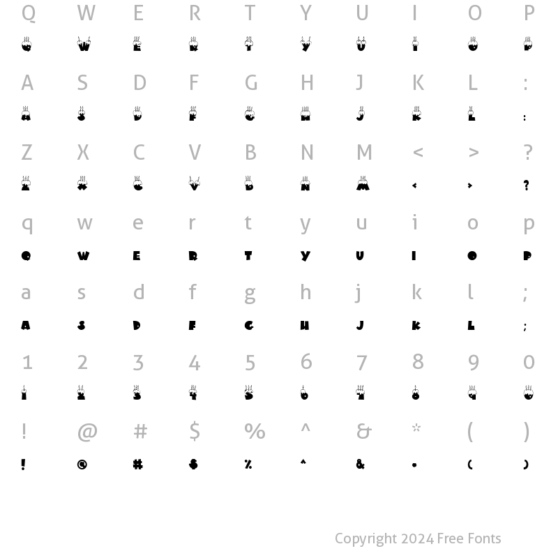 Character Map of LD Cake Regular