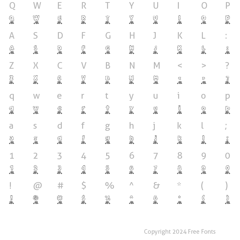 Character Map of LD Campfire Regular