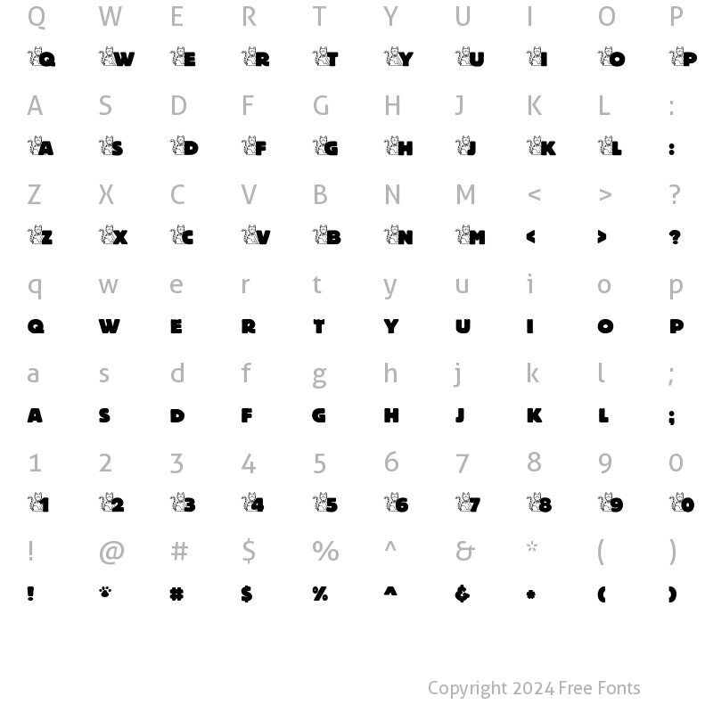 Character Map of LD Cats Regular