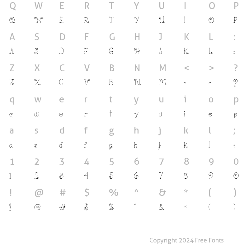 Character Map of LD Cherry Serif Regular