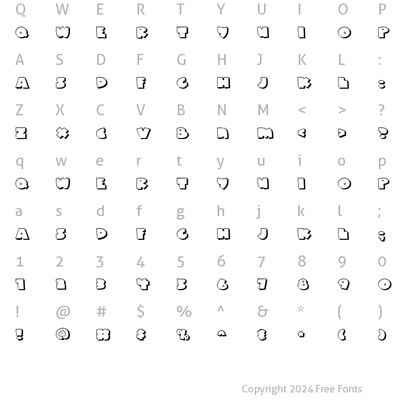 Character Map of LD Chubby Regular