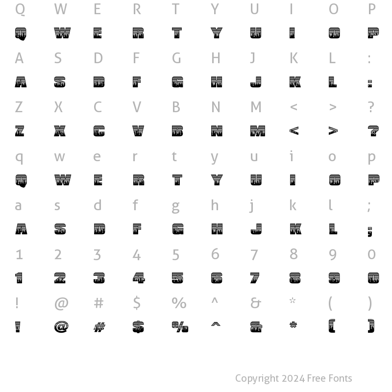 Character Map of LD City Scape Regular