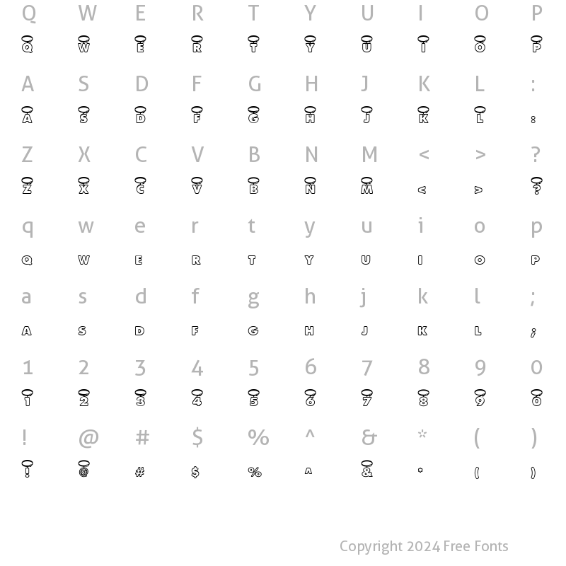 Character Map of LD Collar Regular