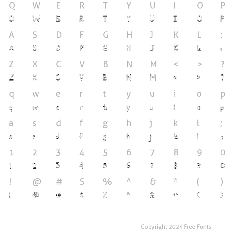 Character Map of LD Dazzle Regular