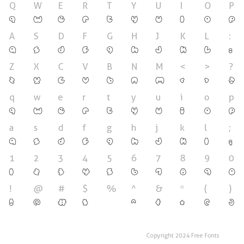 Character Map of LD Denim Regular