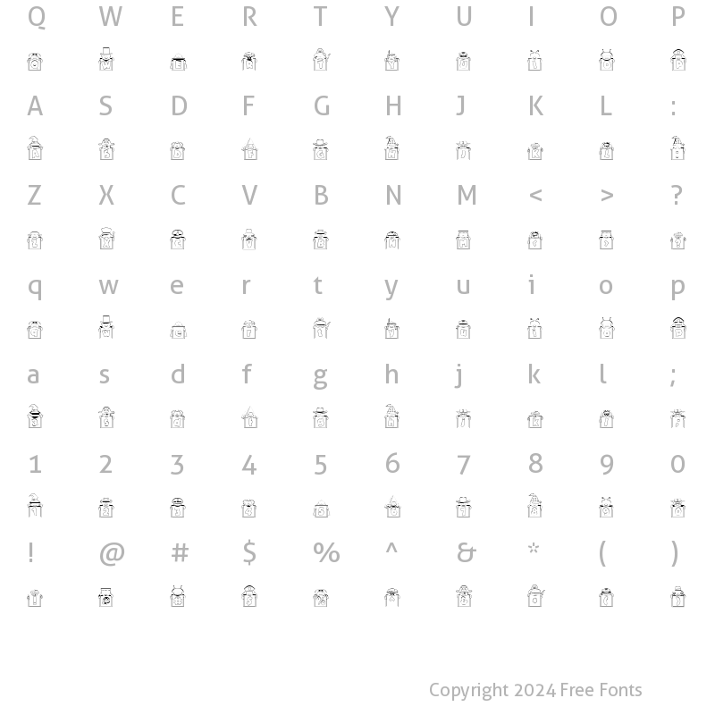 Character Map of LD Dressed Up Regular