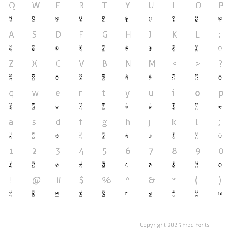 Character Map of LD Estate Regular