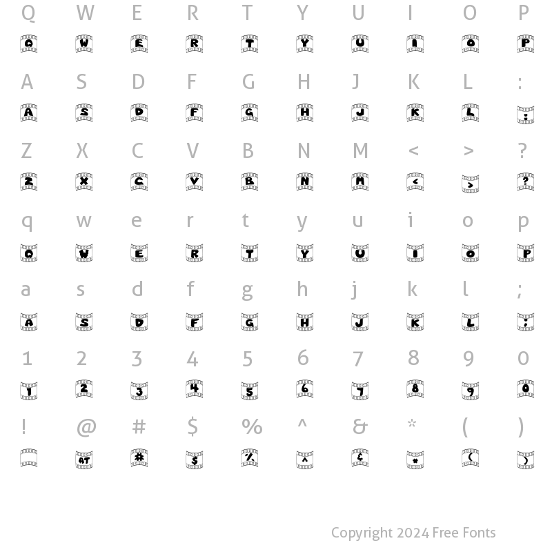 Character Map of LD Filmstrip Regular