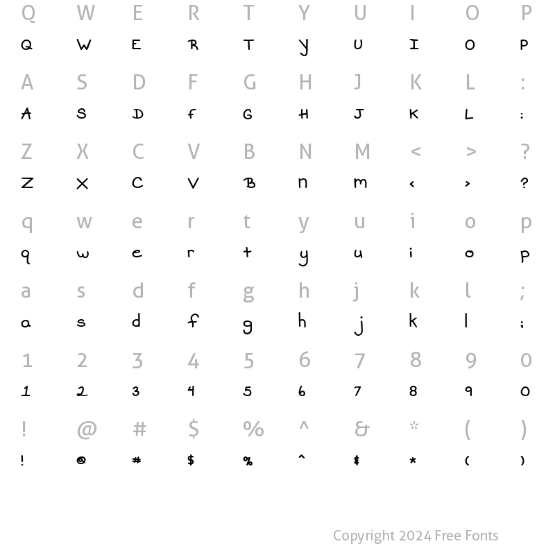 Character Map of LD Fine Print 11 Regular