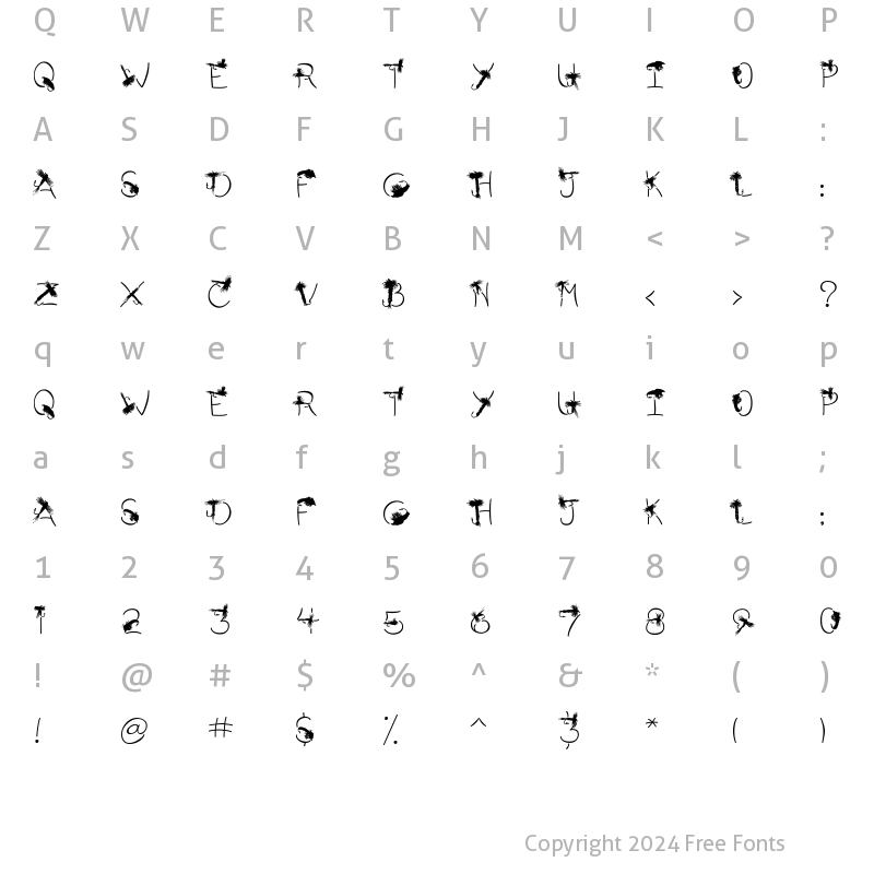 Character Map of LD Flyfish Regular